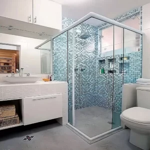 Box para banheiro incolor modelo de canto